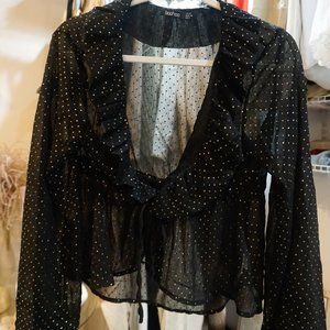 Boohoo Shear Tie Top